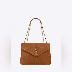 YSL Saint Laurent Loulou Dupe quilted suede handbag